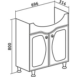 Runo Тумба с раковиной Линда Люкс 75 – фотография-2